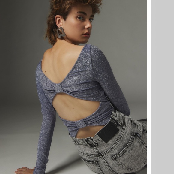 Silence + Noise Natasha Sparkly Cutout Top - Picture 3 of 3